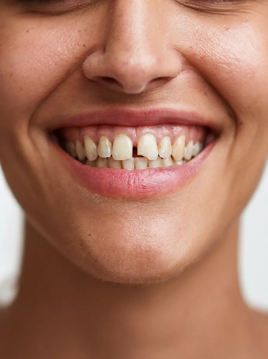 Smile before no-prep veneers