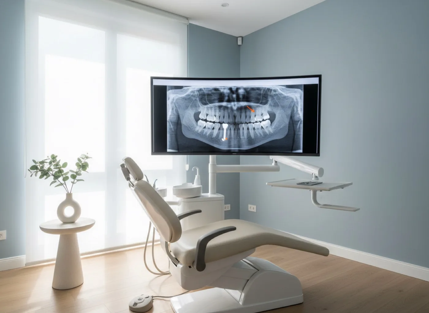 3D digital scan on screen in a modern treatment room