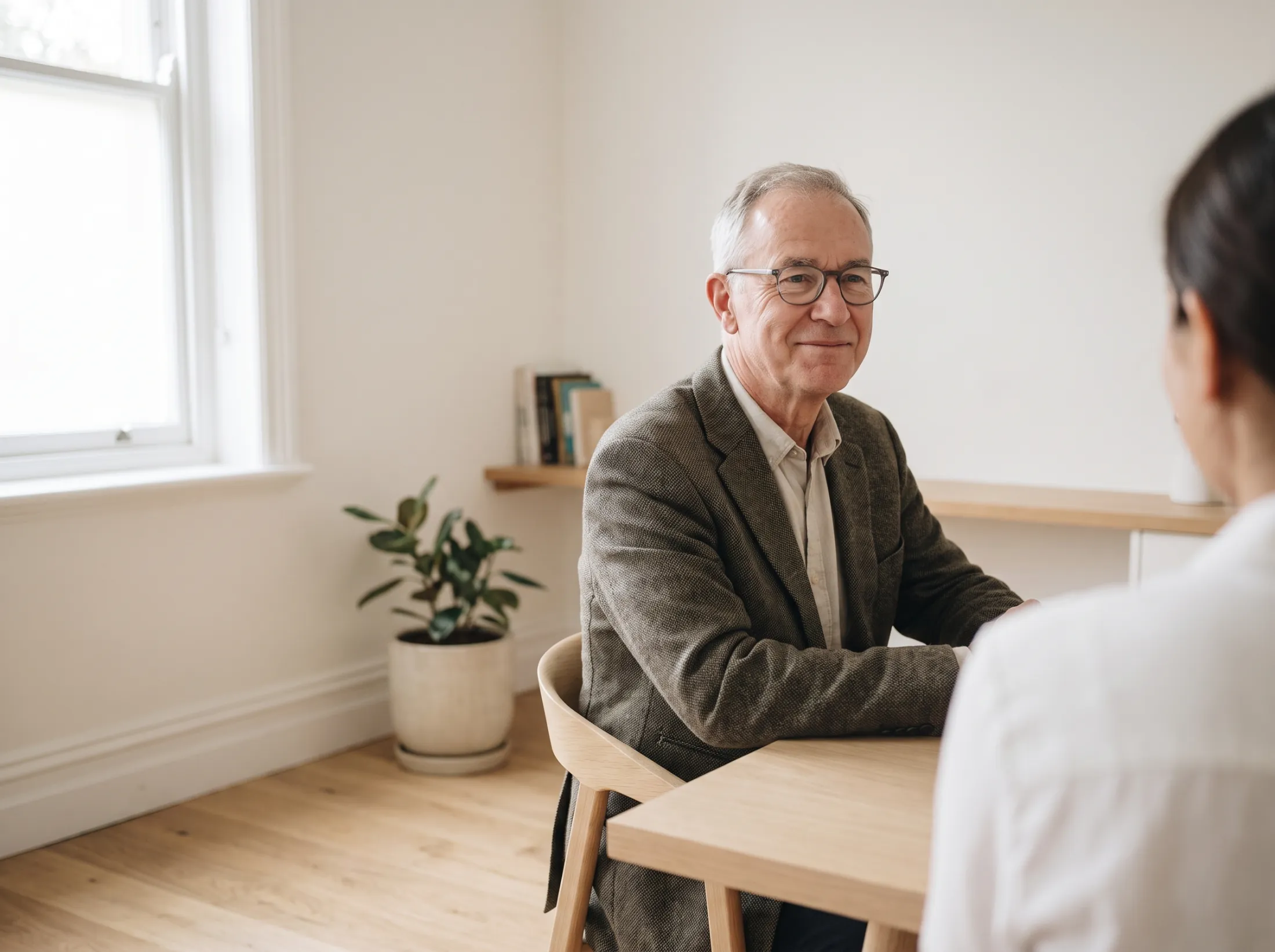 A patient discussing All-on-X treatment with a dentist